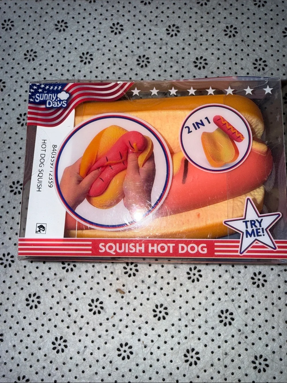🛍 Hard to find JUMBO Squish Hot Dog Plush Toy - Yellow & Red 🛍